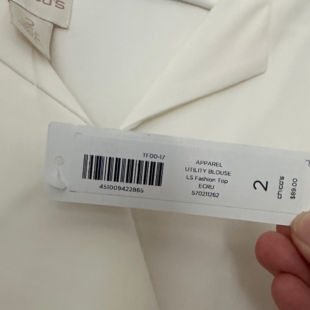 Chico's Cream Utility Blouse